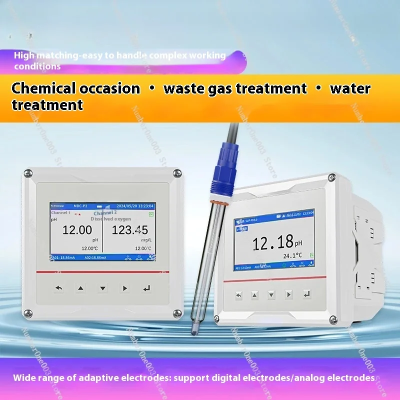 Industrial in-line PH meter Industrial acidity meter PH in-line detector PH controller Electrode probe sensor