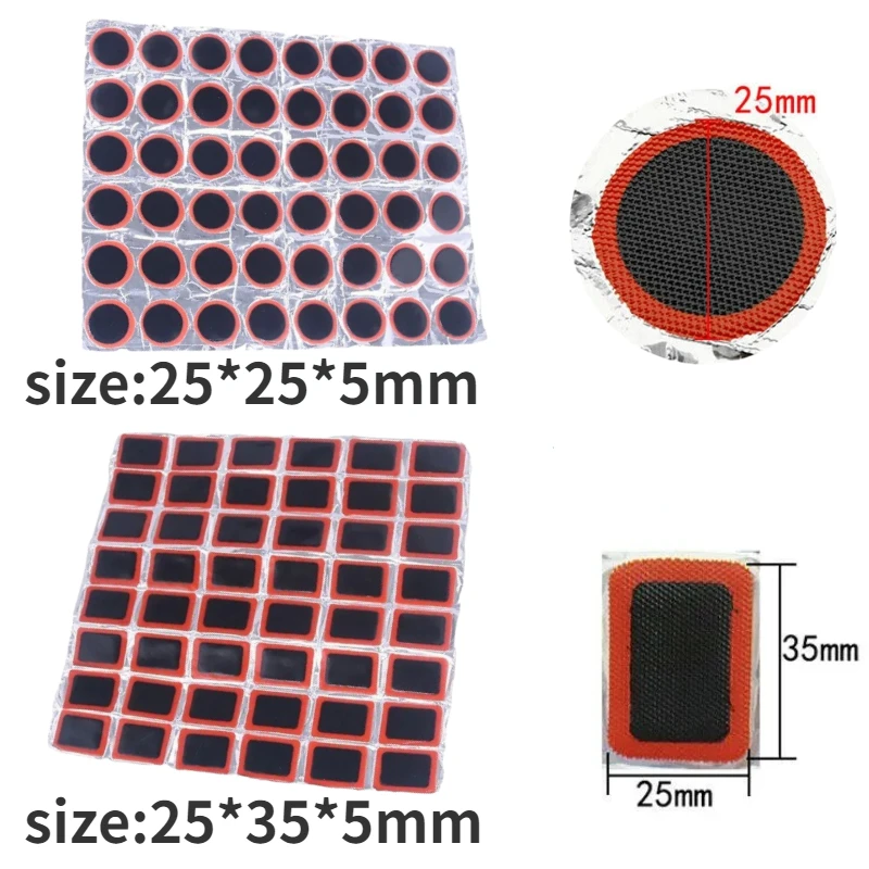 Parche de protección para neumático de bicicleta, reparación rápida de pinchazos de 25mm y 35mm, 48 piezas