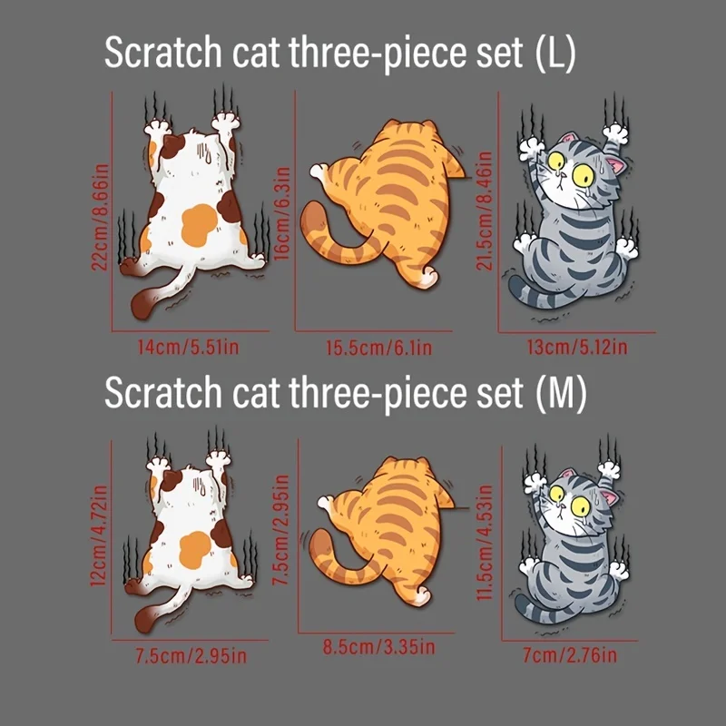 3 قطعة/المجموعة مضحك الحيوانات الأليفة القط سيارة ملصق تسلق القطط الحيوان ملصقات التصميم الديكور جسم السيارة الشارات الإبداعية اكسسوارات الديكور