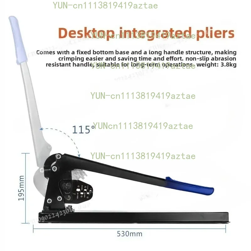 Open Barrel OT Terminal Crimping Tool for U Type Wire Connectors 5-200A, Professional Copper Cable Lug Crimper Pliers