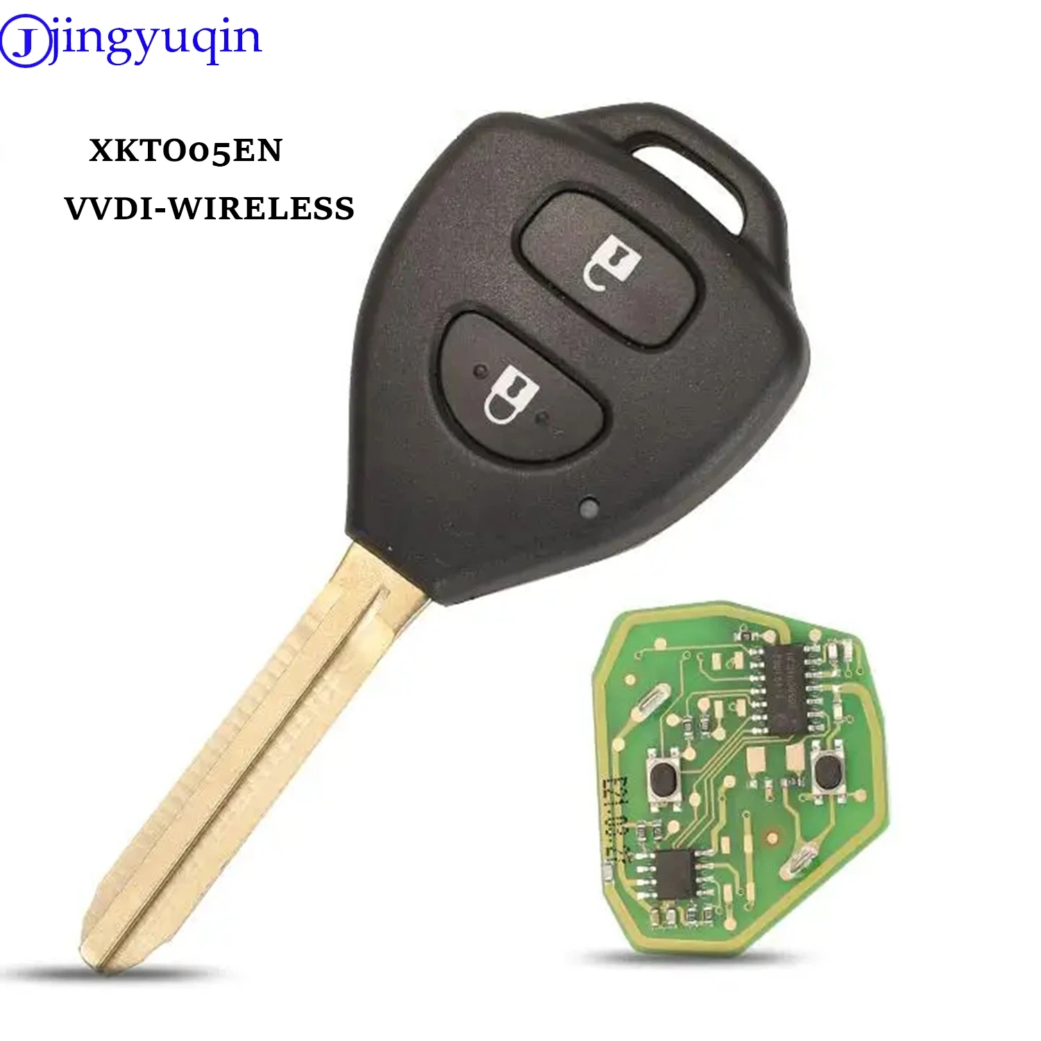 

Xhorse jingyuqin XKTO05EN Wire Remote Car Key For Toyota Flat 2 Buttons Triangle English Version
