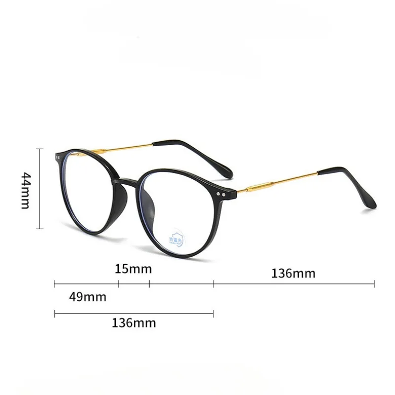 Anti-Blaulicht-Brille, schlicht, ultraleicht, errötend, kaltbraun, koreanische Anti-Strahlungs-Brille, runder Metallrahmen – Detail 9