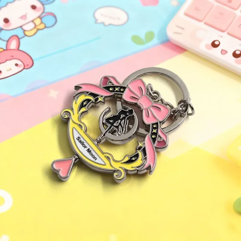 Sailor Moon Keychain High Color Value Cartoon Animation Shape Creative Girl's Sweet Heart Rotatable Pendant Schoolbag Decoration - view 2