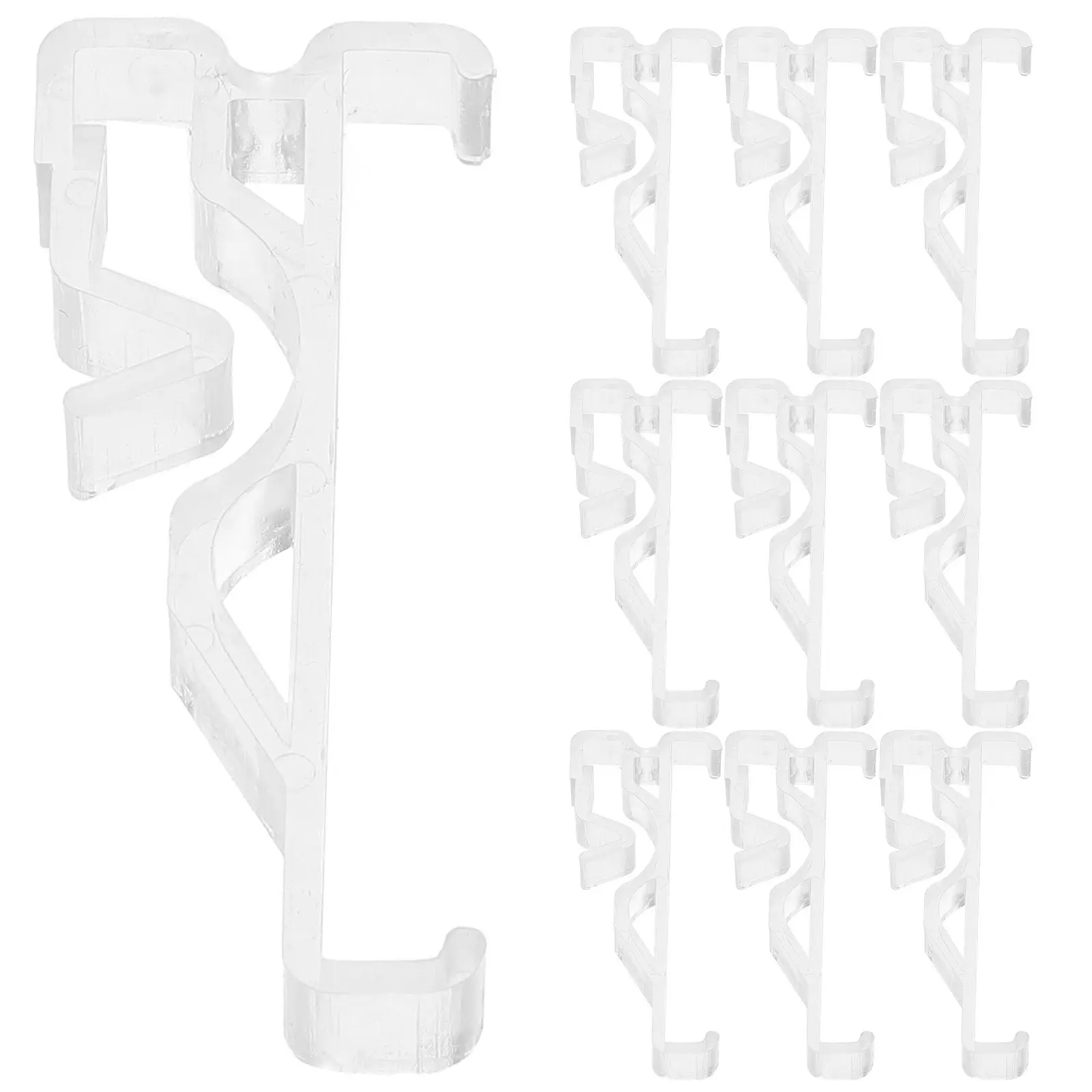 12Pcs Window Blinds Valance Clips Clear Plastic Hidden Brackets for Horizontal Blinds Replacement Parts Home Office