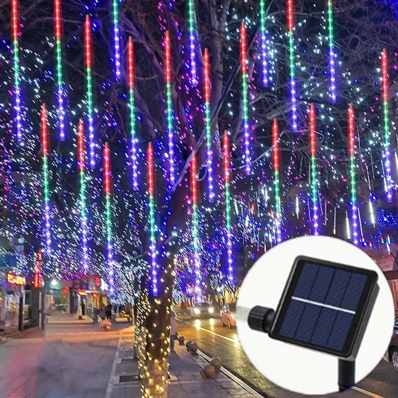 

LED Solar Meteor Shower String Lights Outdoor 8 Tubes Holiday Lights Christmas Tree Garland Wedding Garden Decoration Lighting