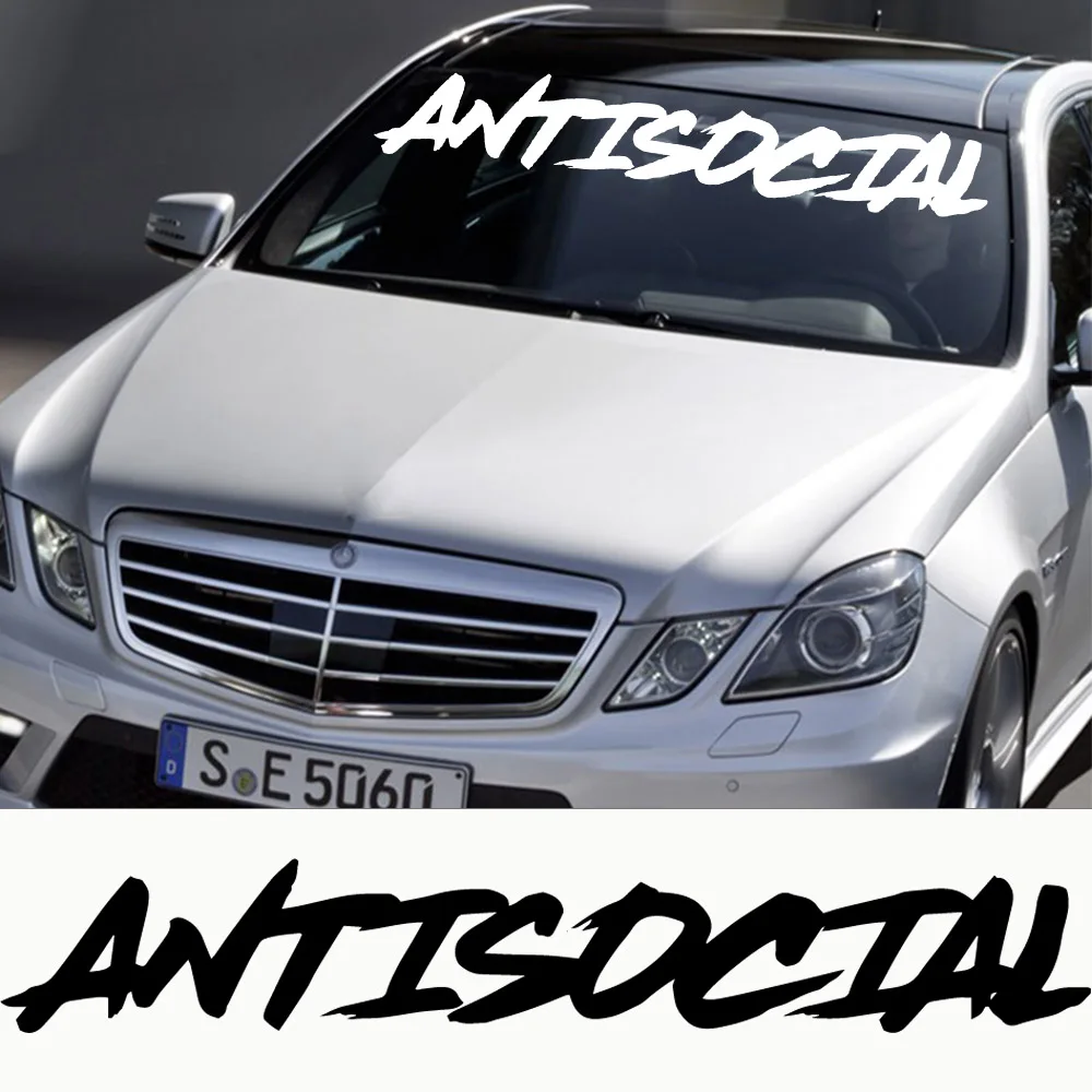 Creative Antisocial Banner windshield Car Sticker For Auto Body Vinyl Decal Social Frase Sticker Styling Accessories