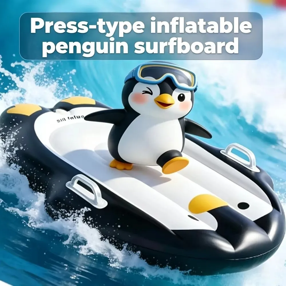Penguin Inflatable Body Board Lightweight Sturdy Inflatable Surfboard With Handles Thickened PVC Swimming Float Board Beach