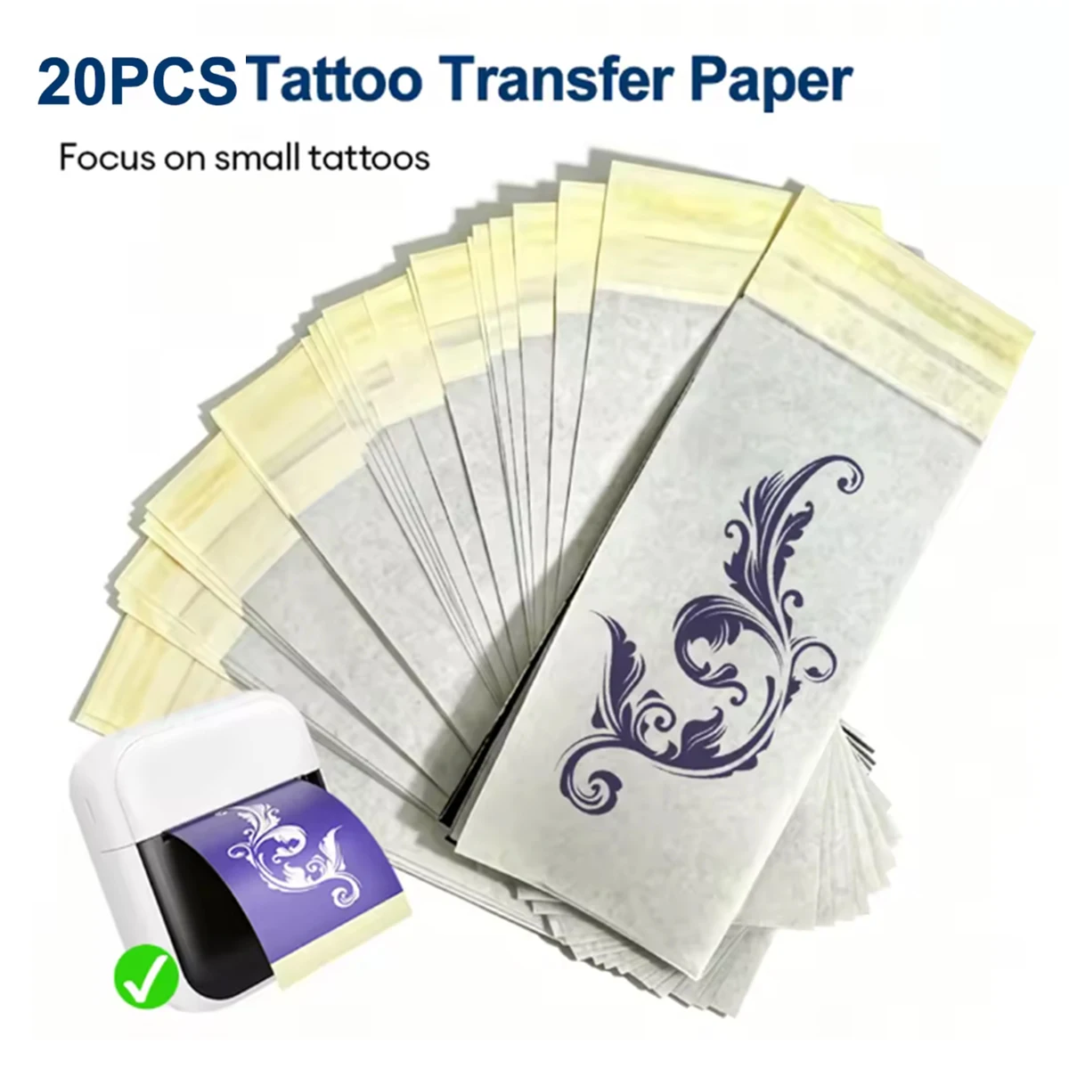 Tattoo transfer paper, 130 * 50mm 4-layer tattoo copy paper, suitable for mini tattoo printers, high-quality transfer paper with
