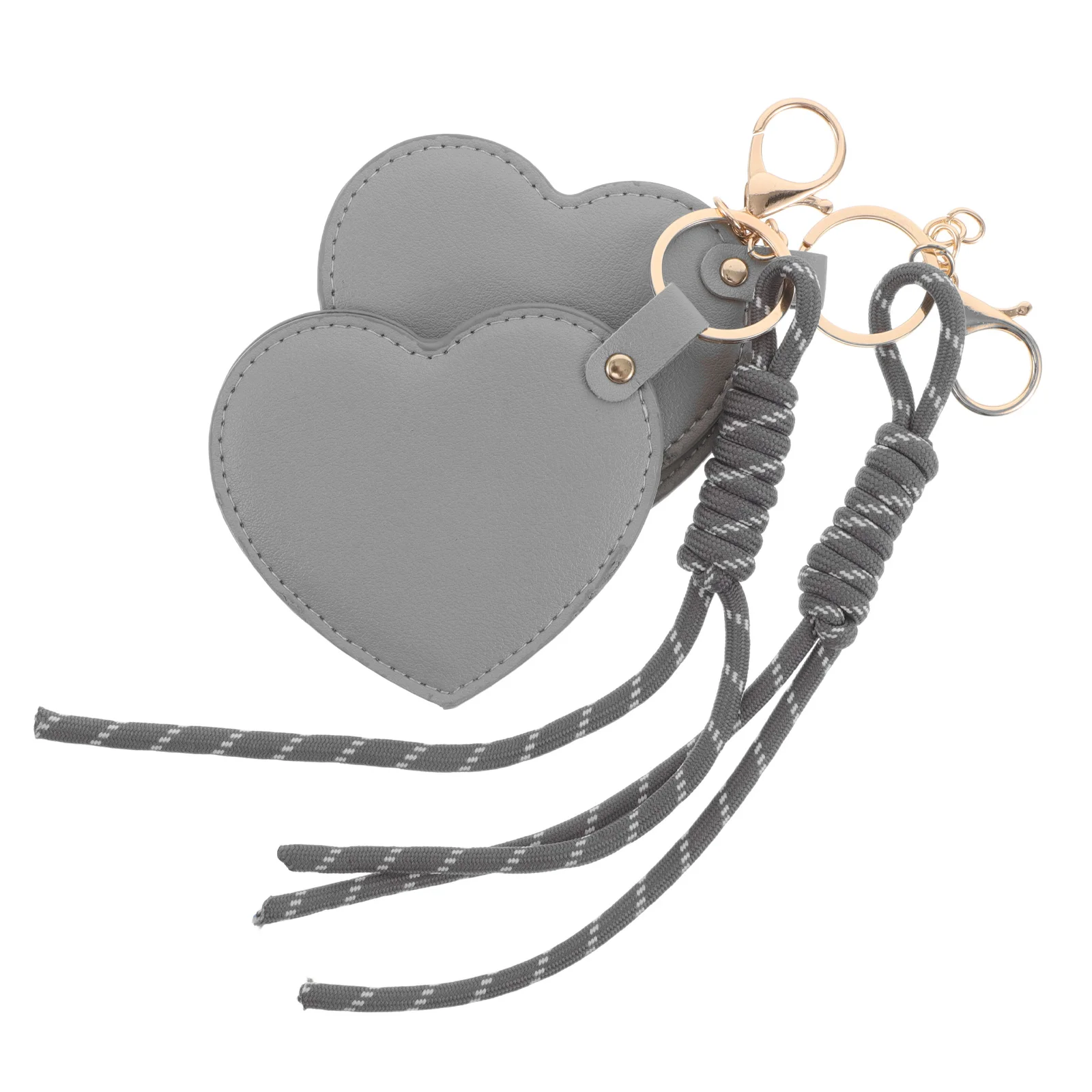 2Pcs Heart Shaped Handheld Mirror 360 Rotating Travel Makeup Compact Portable Lightweight Durable Cute Purse Accessory