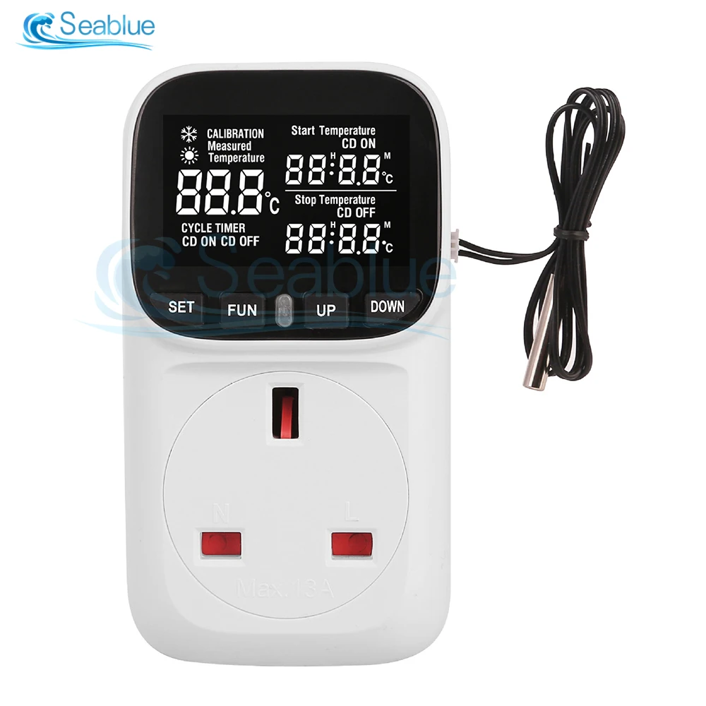 Digital Temperature Control Socket -40℃~120℃ Heating And Cooling Control Switch Thermoregulator Temperature Controller EU US UK