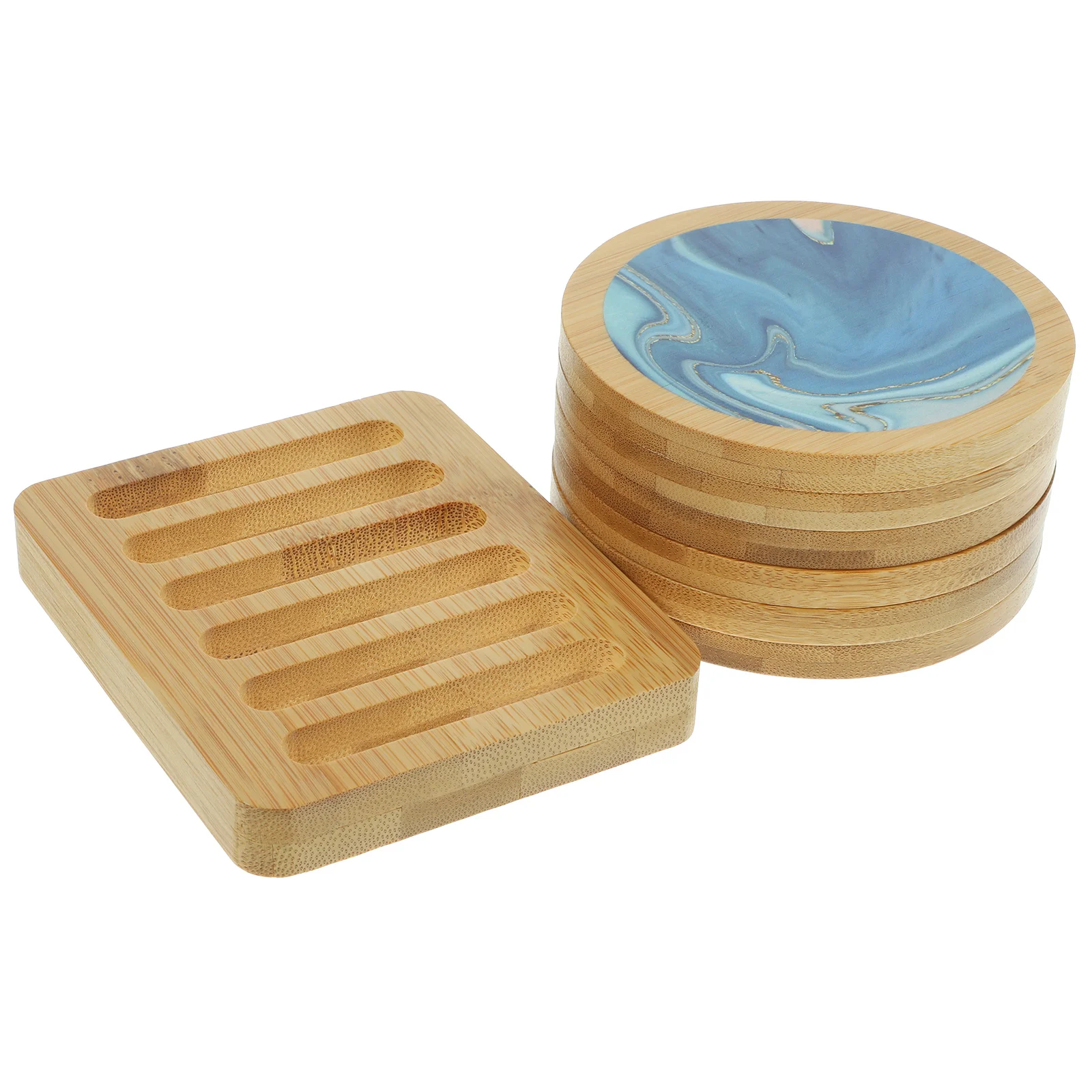 

1Set Wood Coasters for Drinks Heat-Resistant Unique Tabletop Accessories for Home Bar Wooden Coaster Round Coaster