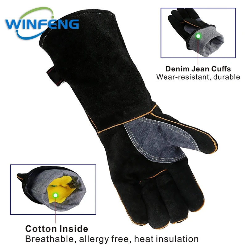 High Temperature Resistance Safety Gloves Heat Resistant Fireproof Protection Supplies for Firefighters Rescuers Welding