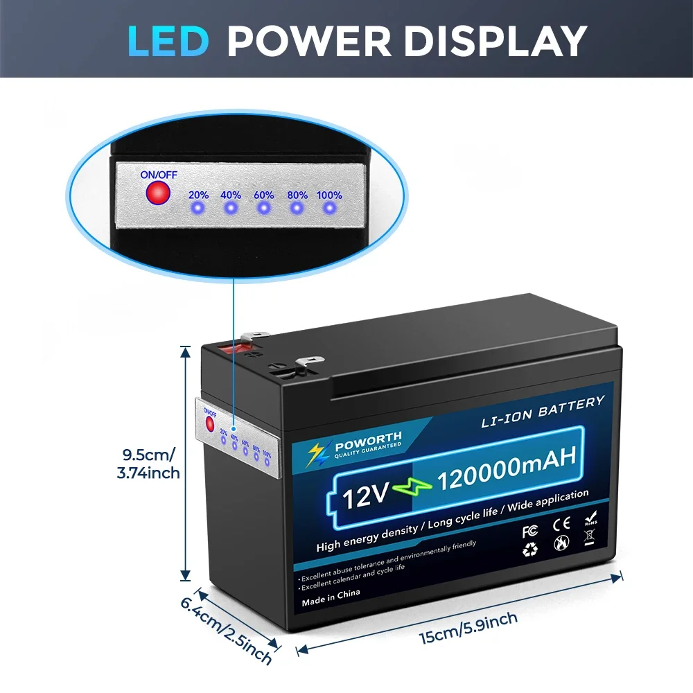 Bateria de lítio de ciclo profundo, 12v, 150ah, 18650, 30a, bms, 4000 + ciclos, perfeita para localizador de peixes solar, roda elétrica, barco, casa, rv