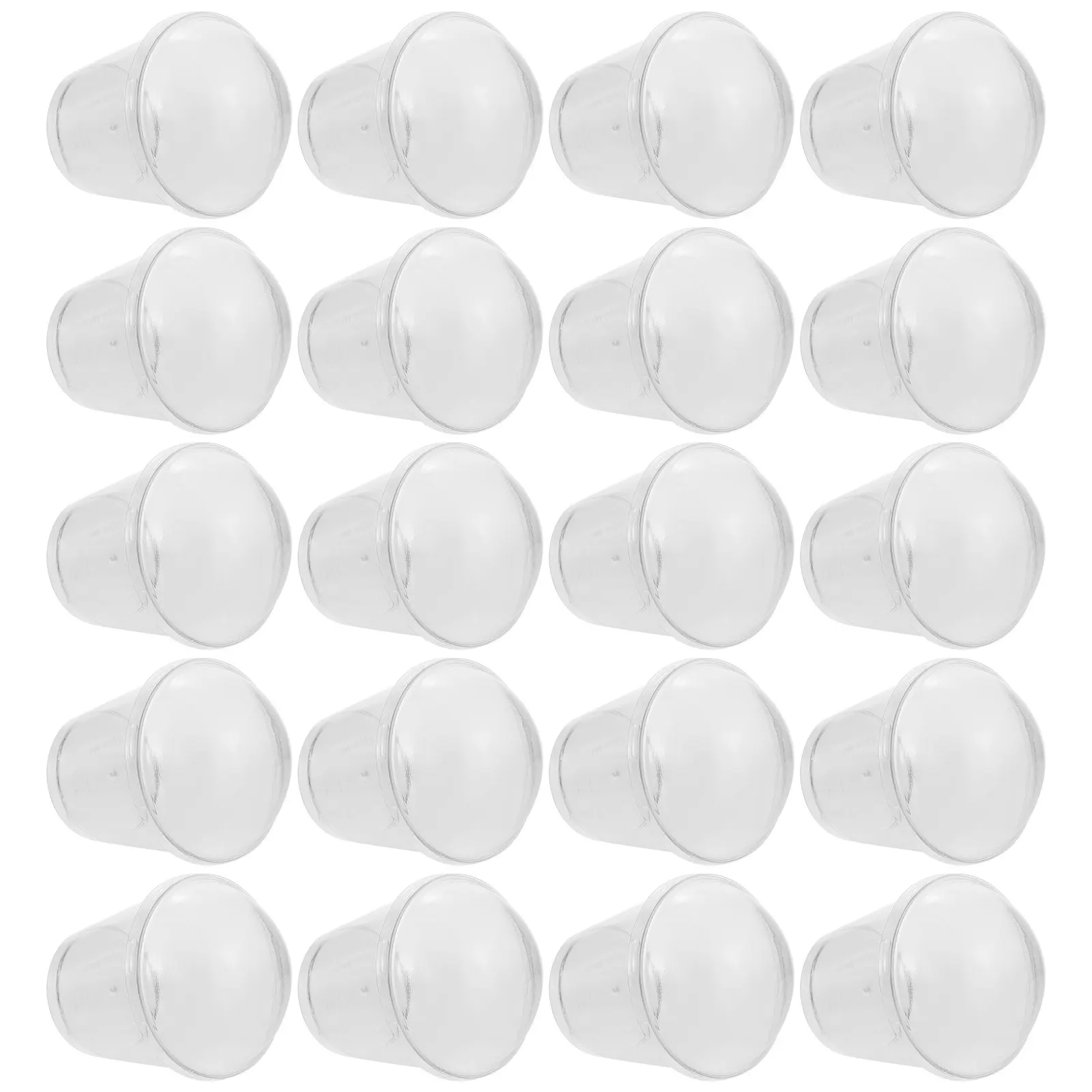 

25Sets Sweet Dessert Cup Kit Clear Plastic Cups with Lids for Cake Ice Cream Fruit Salad Storage Portable Lidded Disposable