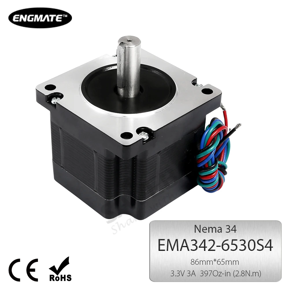 

ENGMATE EMA342-6530S4 Stepper Motor 2.8N.m 1.8Degree 4 Leads 65mm For CNC Router Lathe Mill