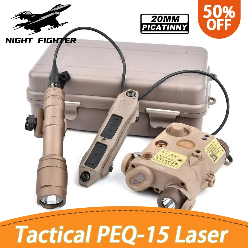 

WADSN Airsoft PEQ 15 equipments Red Green Blue Powerful Laser Dot IR Indicator Surefir M600 M600C Flashlight Dual Control Switc