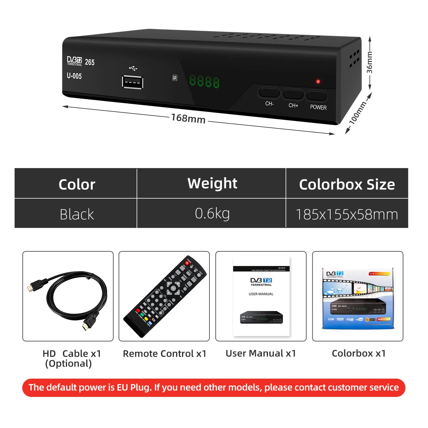 Full HD DVB-T2 H265 High Definition1080p Digital Universal Satellite TV Receivers Set-Top Box