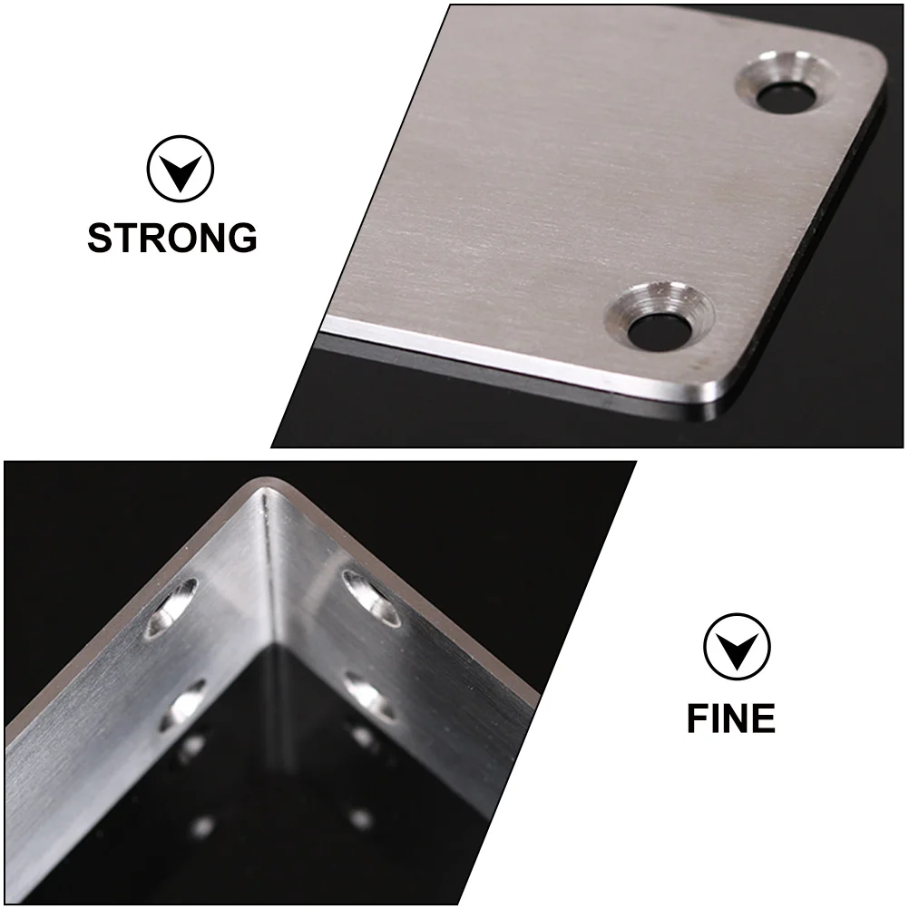 2 قطعة دعامات زاوية من الفولاذ المقاوم للصدأ شديدة التحمل على شكل حرف L دعامة زاوية قائمة لأثاث قفل مشترك لطاولة الرف #4