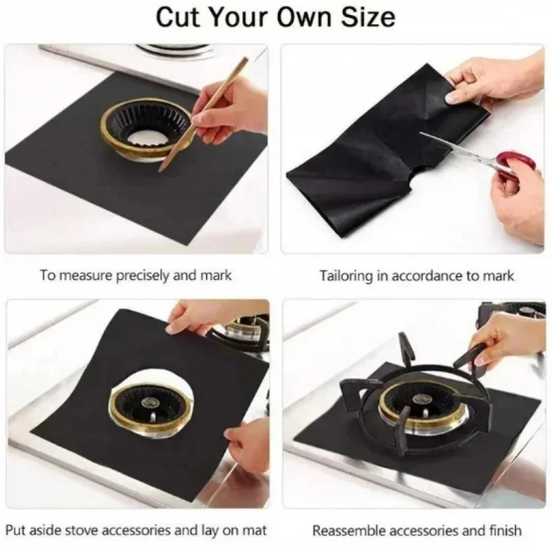 1/2/4PCS Gas Stove Protector Stovetop Burner Covers Kitchen Accessories Washable Mat Cooker Cover  Cooking  Stove Cover