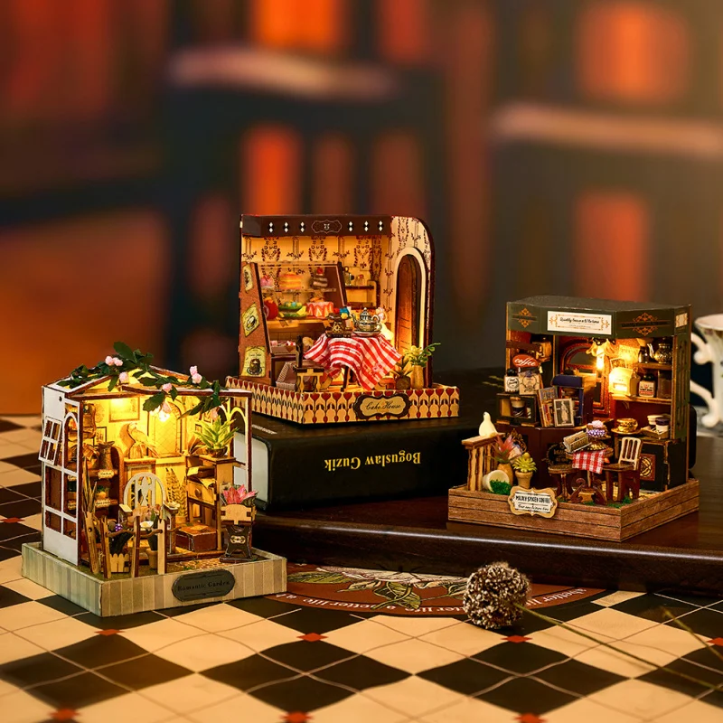 handmade-bookends-miniature-house-retro-style-assembly-model-birthday-gift