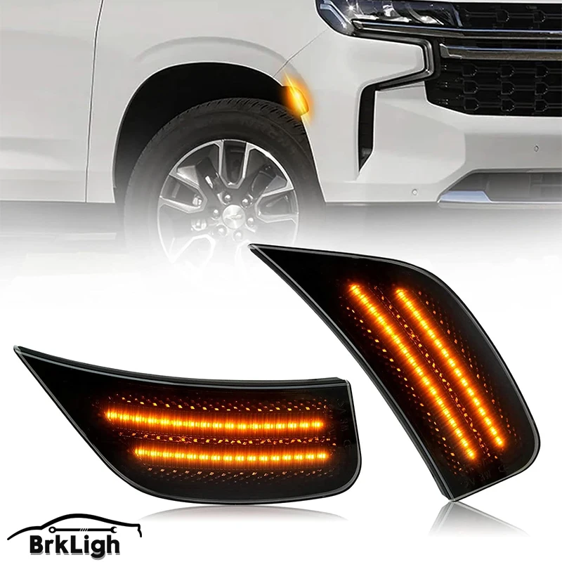 

2x Car Front Wheel Arch Side Marker Lights For Chevy Suburban/Tahoe GMC Yukon For Cadillac Escalade ESV Parking Light 2021-2023