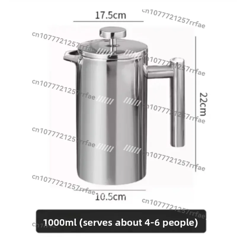1000ml French Press  Maker and Tea Pot Thermal Kettle Press Cafe Brewed Coffeeware Teaware Filter Strainer