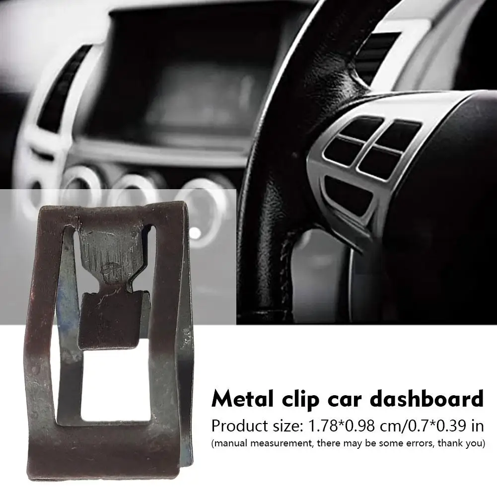 10Pcs Universal Car Front Console Dash Dashboard Auto Trim Metal Retainer Black Rivet Fastener Clips Metal Clip Car Dashboard