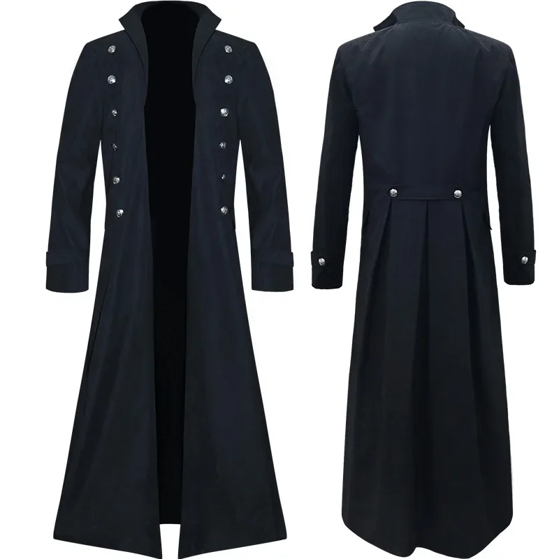 Medieval Renaissance Men Long Coat Trench Cosplay Costume Middle Ages Retro Court Nobles Clothes