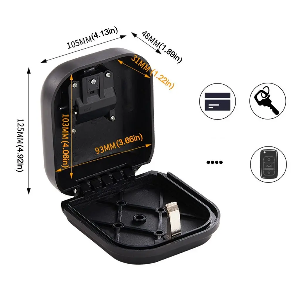 Portable Wall Mounted Key Safe Box Anti-theft Weatherproof Key Password Box Punch-free Key Security Storage Case Outdoor