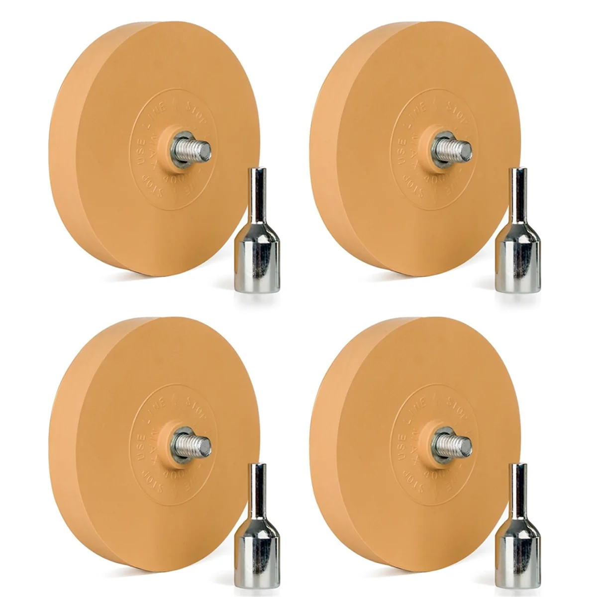 

New 4 Pack 3.5 Inch Eraser Wheel Decal Remover Eraser Wheel Adhesive Remover with Adapter Rubber Eraser Wheel for Drill