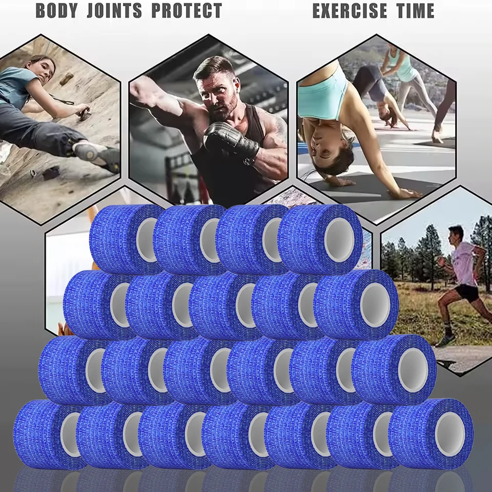 

3.8CM/1.52in 6/12/18/24pcs Sport Self-Adhering Bandage Animal Bandage Hand Tearing Waterproof Elastic Bandage for tattoo Pets