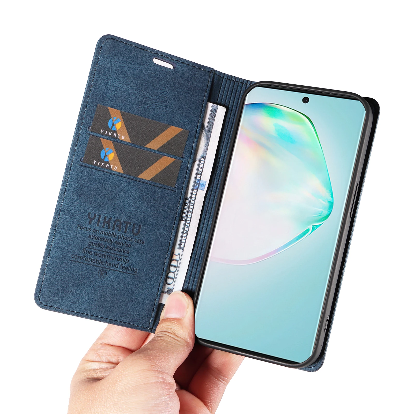 حافظة هاتف مغناطيسية فاخرة لهاتف سامسونج جالاكسي A 32 33 42 52 82 23 36 56 لتخزين البطاقات والمال