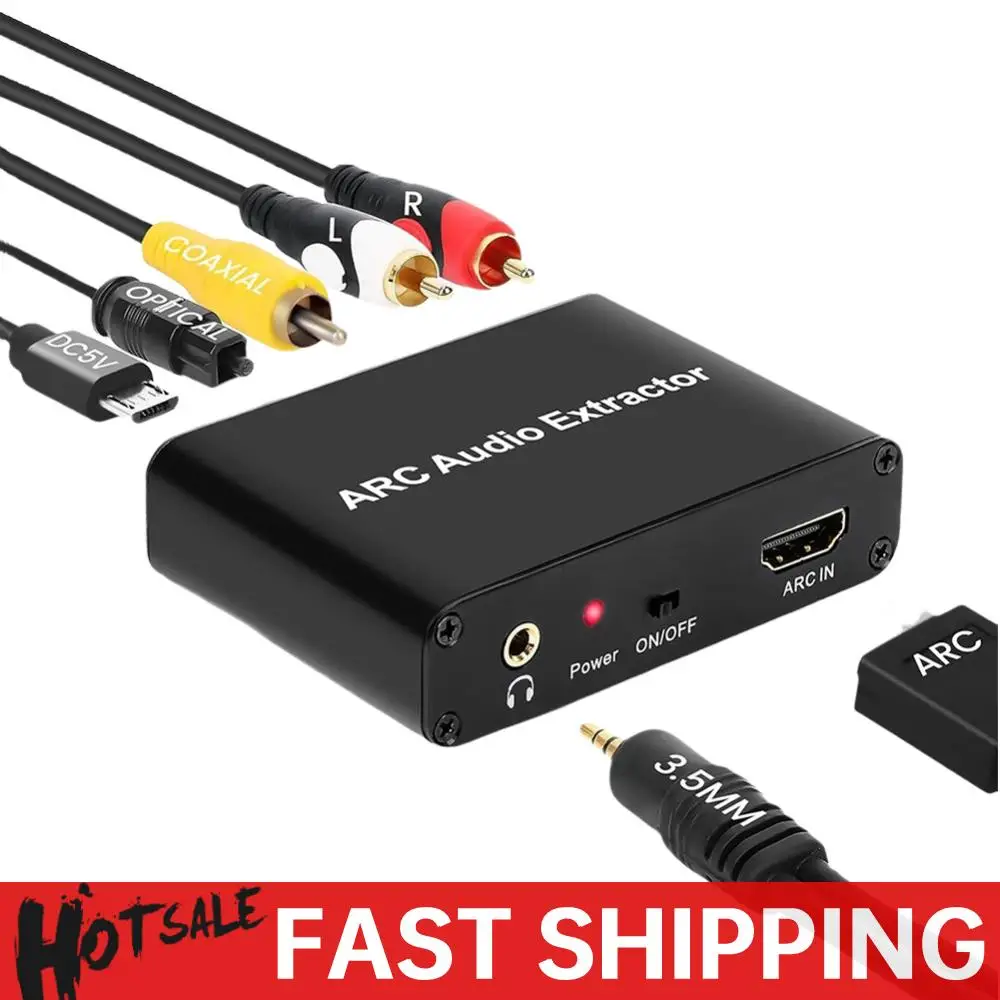 

HDMI-совместимый аудиоэкстрактор ARC с разъемом SPDIF, коаксиальный L/R, стерео, разъем 3,5 мм, преобразователь канала возврата ARC, аудиоадаптер