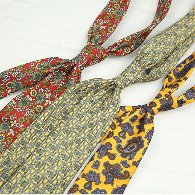 9cm Width Casual Winter Neckties Paisley Printed Neck Ties For Men Adult New Design Red Flower Silky Tie Wedding Daily Wear Gift