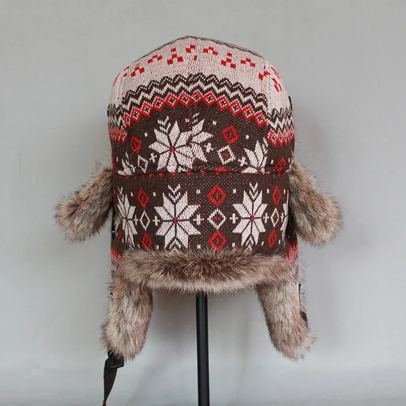 남녀공용 겨울 트래퍼 모자 - 스키, 사이클링, 스노보드, 추운 날씨용 귀덮개가 있는 러시아 우샨카 모피 파일럿 모자