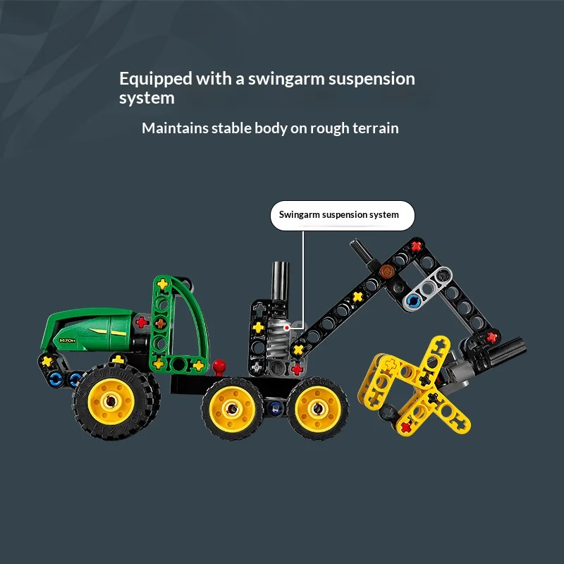 LEGO Bouwstenen Mechanische Serie 42218 John Deere 170 H Wieloogmachine Mannelijke en Vrouwelijke Puzzel Bouwstenen Speelgoed Cadeau