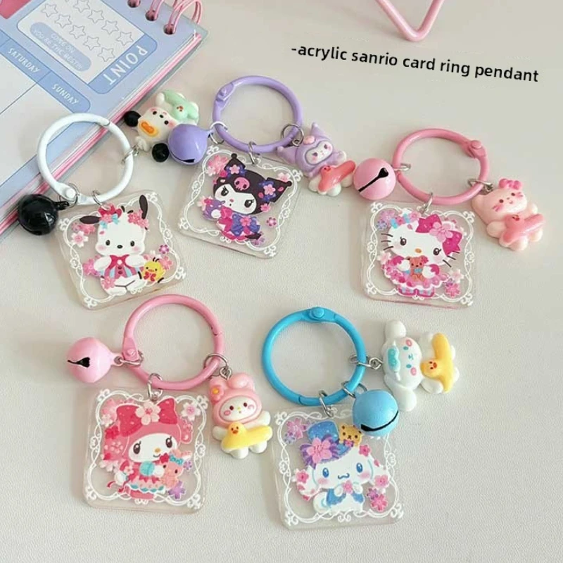 

Sanrio новый акриловый брелок-карта Hello Kitty Cinnamoroll Melody аниме персонаж рюкзак Шарм украшение для ключей от машины Bestie подарок