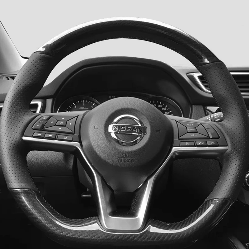 Custom Car Steering Wheel Braid Cover 100% Fit For Nissan X-Trail 2017-2019 Qashqai 2018 Rogue (Sport) 2017-2019 Car Accessories