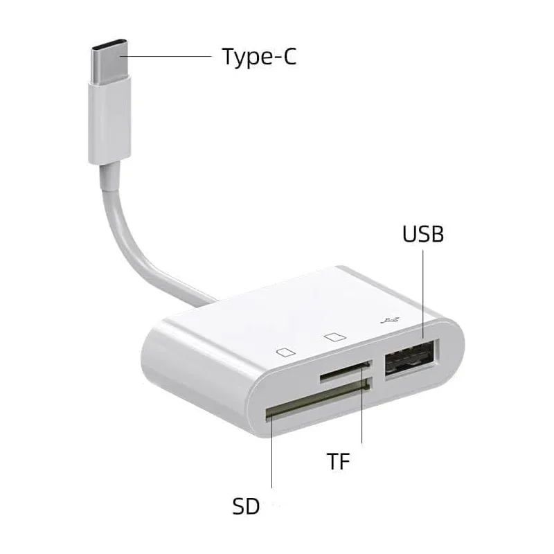 

Устройство чтения карт SD USB C, память C к Micro SD TF, адаптер USB-камеры 3-в-1