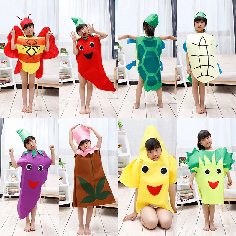 

Kids Funny Cosplay Fruit Banana Vegetable Halloween Party Children's Day Cartoon Costume Pumpkin Purim Carnival Dress Up Party