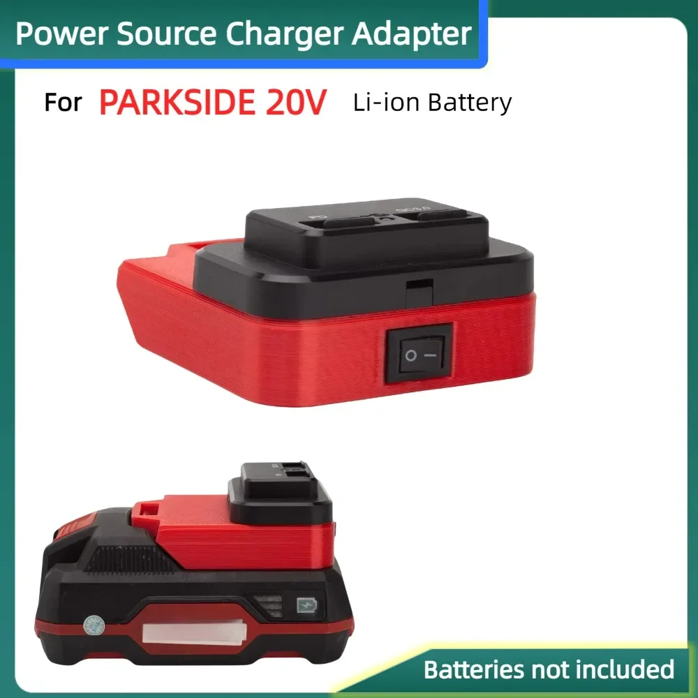 Portable Mobile power bank Adapter For Lidl Parkside X20V TEAM Battery Belt USB and Type-C Output Fast Charging(No Battery)