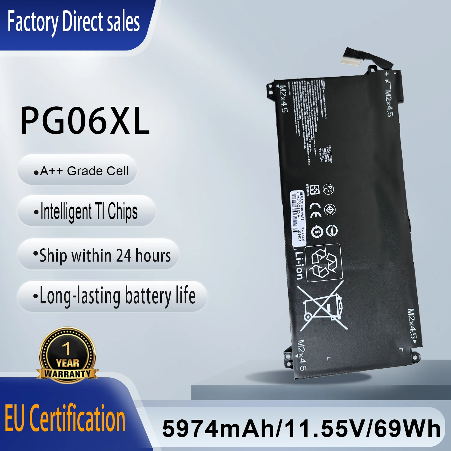 New PG06XL PG06069XL Laptop Battery For HP Omen 15-DH000 15T-DH000 15-DH1019NR Omen 5 Air 15-dh0006TX PRC 15-dh0153TX L48431-2C1