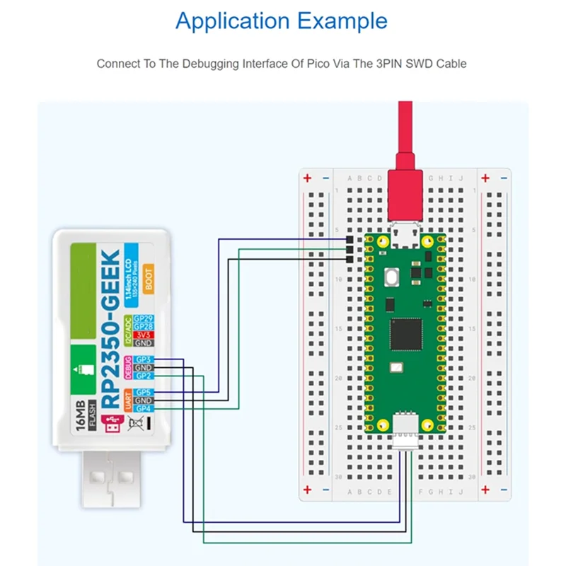 A19E-RP2350-GEEK Development Board, Based On RP2350 Microcontroller, With 1.14Inch 65K Color LCD, USB Debugging Downloader