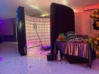 Vinfgoes Inflatable LED 360 Photo Booth Enclosure Wall with 24pcs Led Light Tube Photo Booth Backdrop for Wedding, Event,