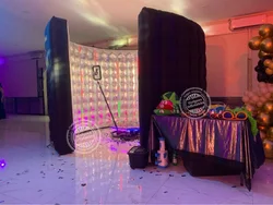 Vinfgoes Inflatable LED 360 Photo Booth Enclosure Wall with 24pcs Led Light Tube Photo Booth Backdrop for Wedding, Event,