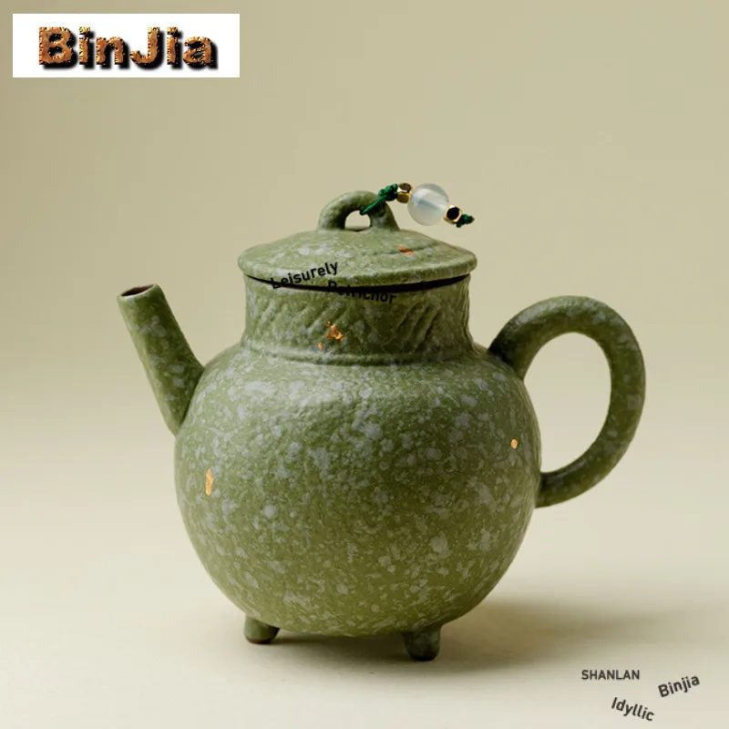 

140 мл трехногий зеленый чайник, японский чайник, горшок для заварки чая, чайник с ситечком, посуда для напитков, аксессуары, украшение, подарок