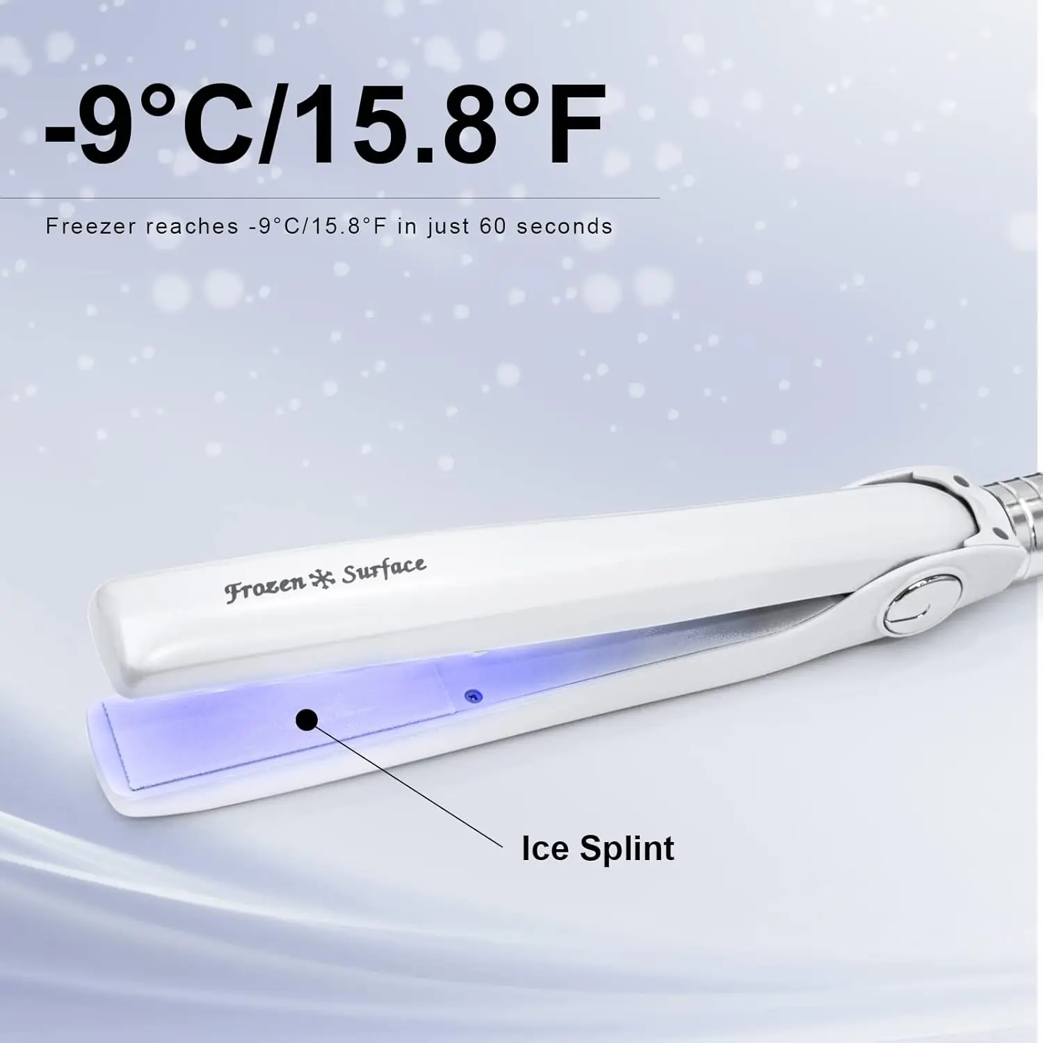 Professional Frozen Flat Hair Iron Cold Cryotherapy Treatment Flat Iron Screen Dual Handles for Hair Salon Repair Damaged Hair