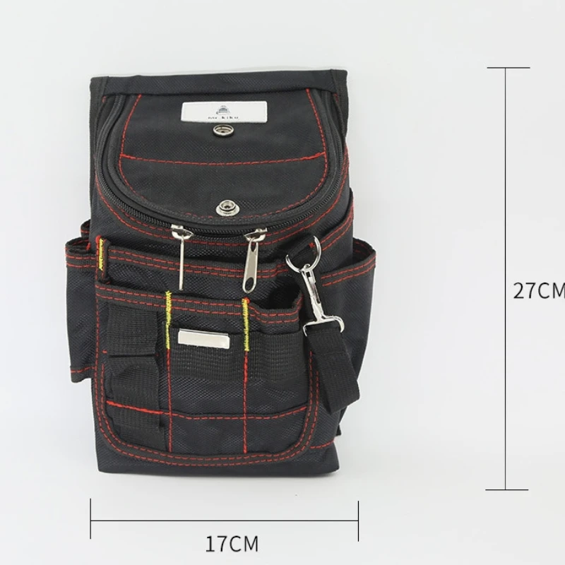 Multi Functional Black Waist Bag Tool Kit Hanging Bag Multi Insertion Bag Large Capacity