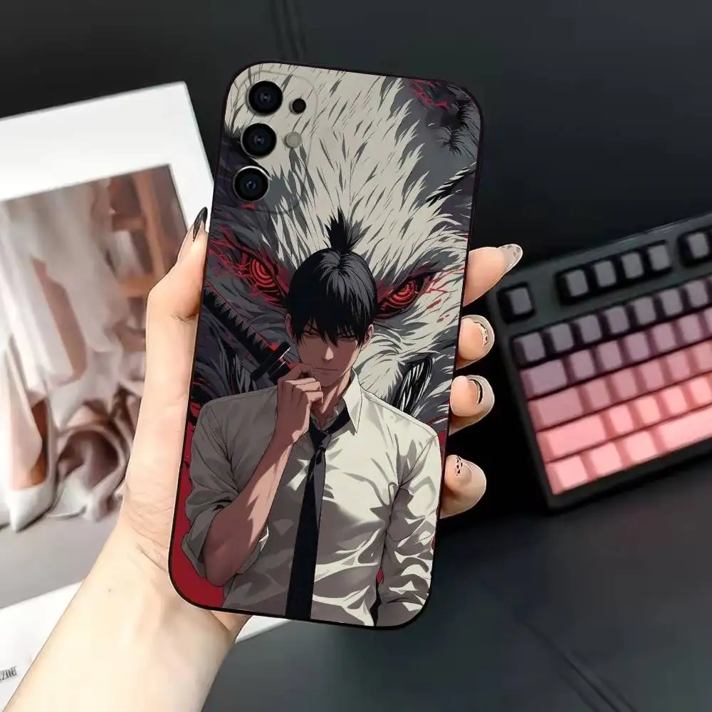 C-Chainsaw Aki Hayakawa  Phone Case Black Silicone Soft For Samsung S25,S24,S21,S22,S23,S30,Ultra,S20,Plus,Fe,Lite