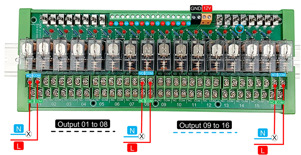 KC868-E16V2 16A DIN Schiene Relais Modul Board Terminal Mit Manuelle Steuerung Taste Tastatur – Detail 2